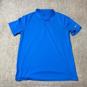 Nike Golf Dri-FIT Polo Shirt Standard Fit Blue Athletic‎ XL